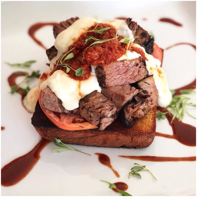 Beef dish served on bread