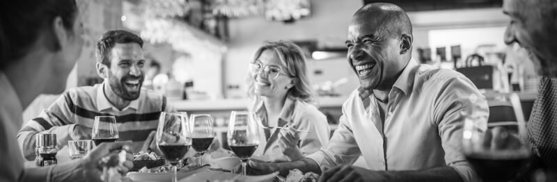 Friends at a restaurant