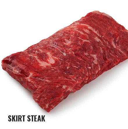 Raw skirt steak