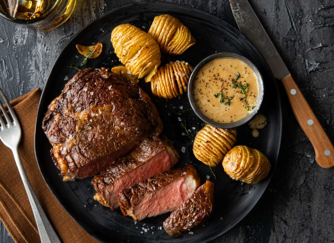 steak and potatoes